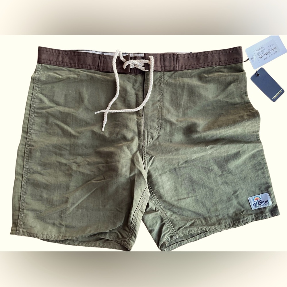 San Onofre Surf Company Olive Green Swim Shorts